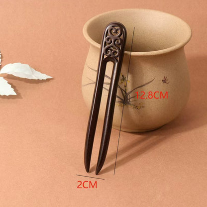 PF105 - U Shape African Blackwood Hair Sticks - Wholesale