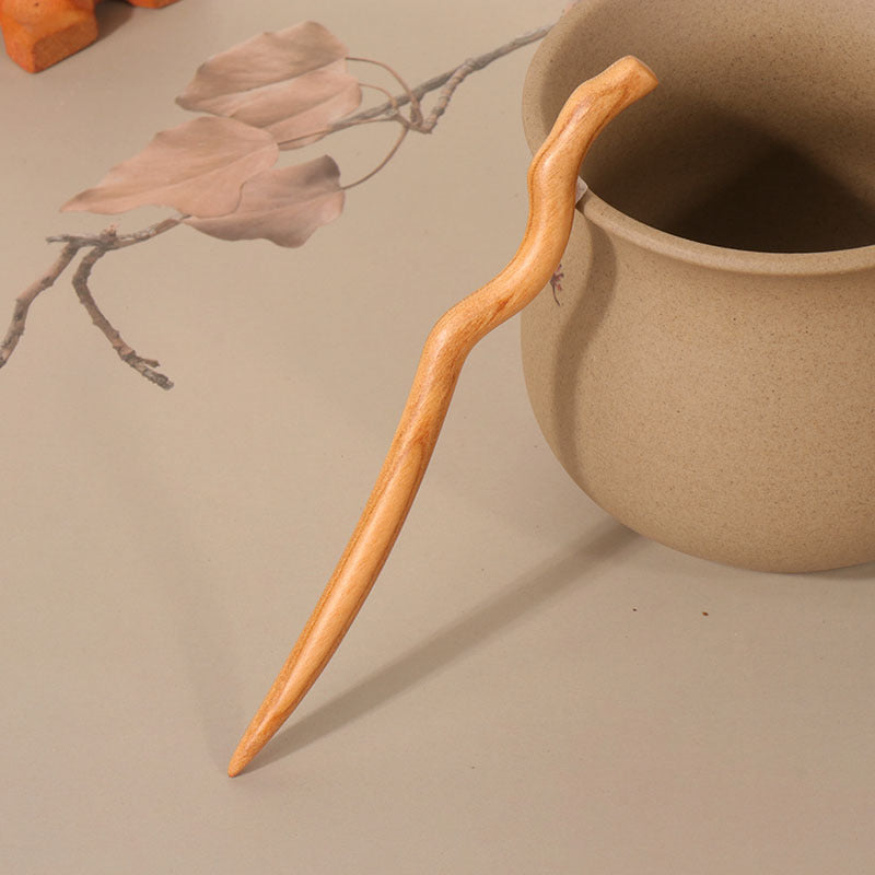 PF125 - 15cm Peach Wood Hair Sticks - Wholesale