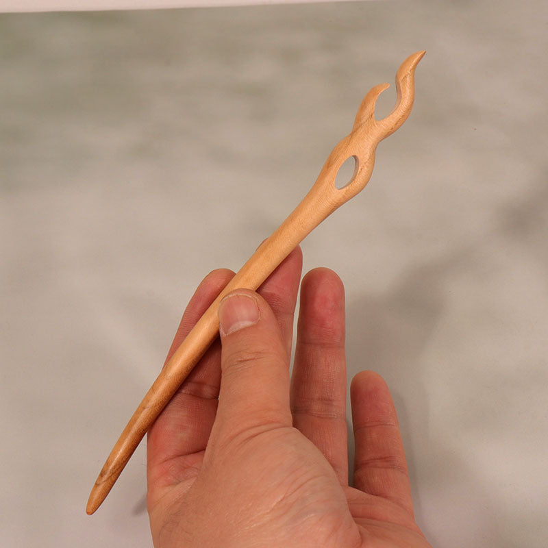 PF099 - 18cm Peach Wood Hair Sticks - Wholesale