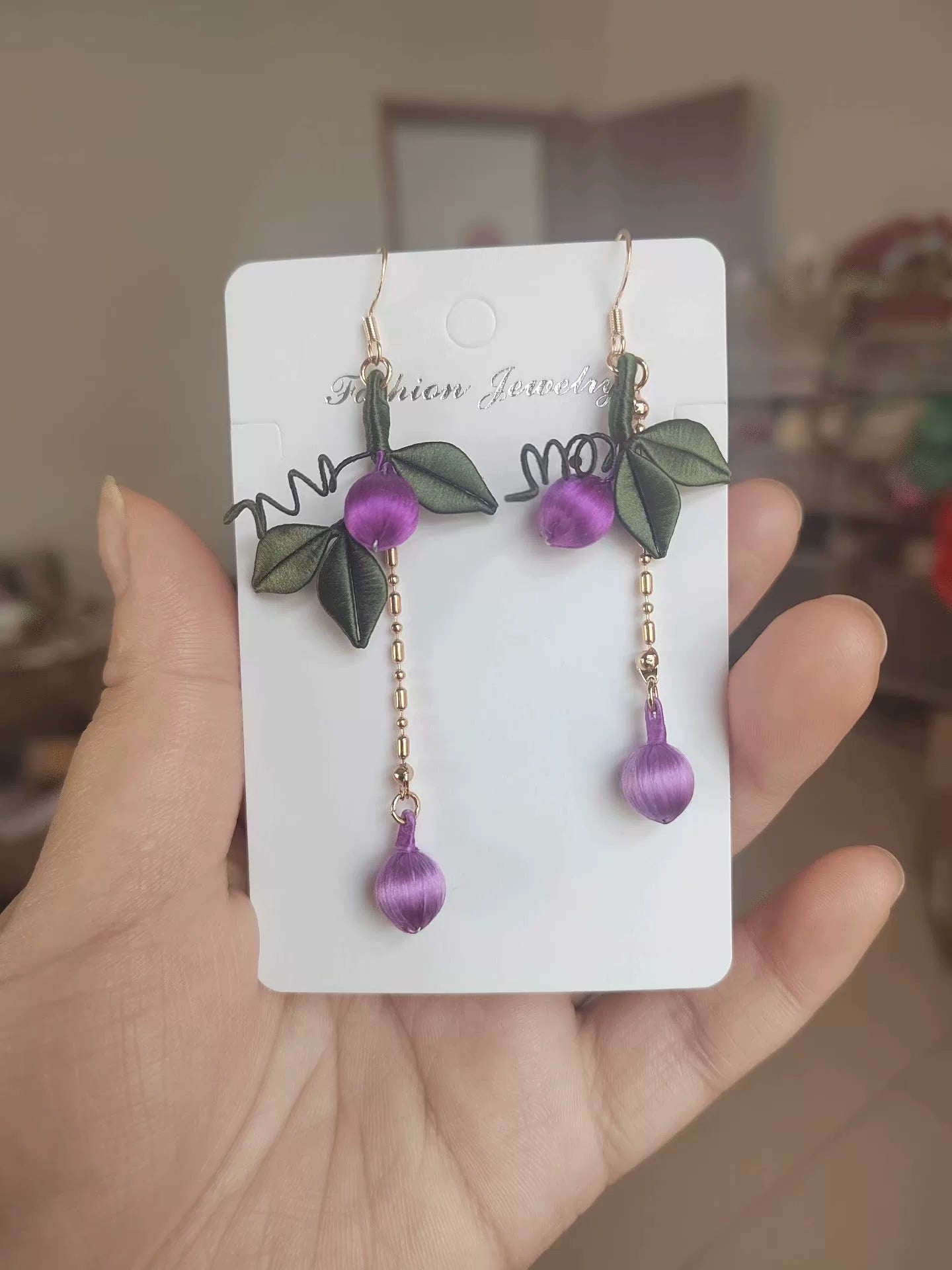 PF242 - Grape Chanhua Earrings - Wholesale