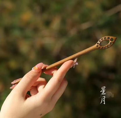 PF097 - 18cm Green Sandalwood Hair Sticks - Wholesale