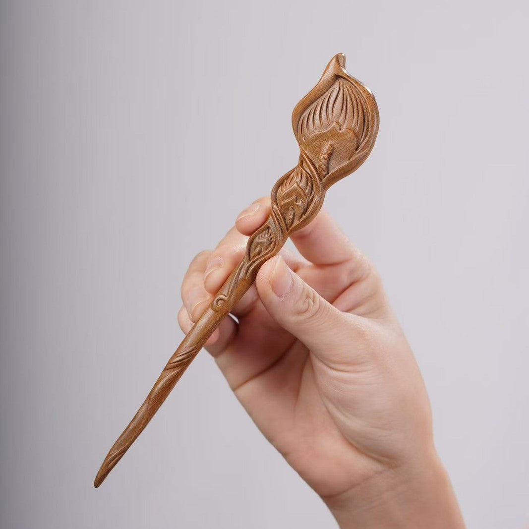 PF143 - Intricate Wooden Hair Sticks - Wholesale