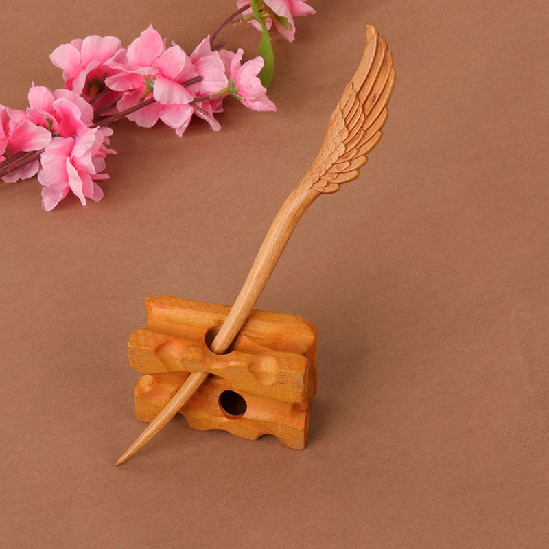 PF101 - 18cm Peach Wood Hair Sticks - Wholesale
