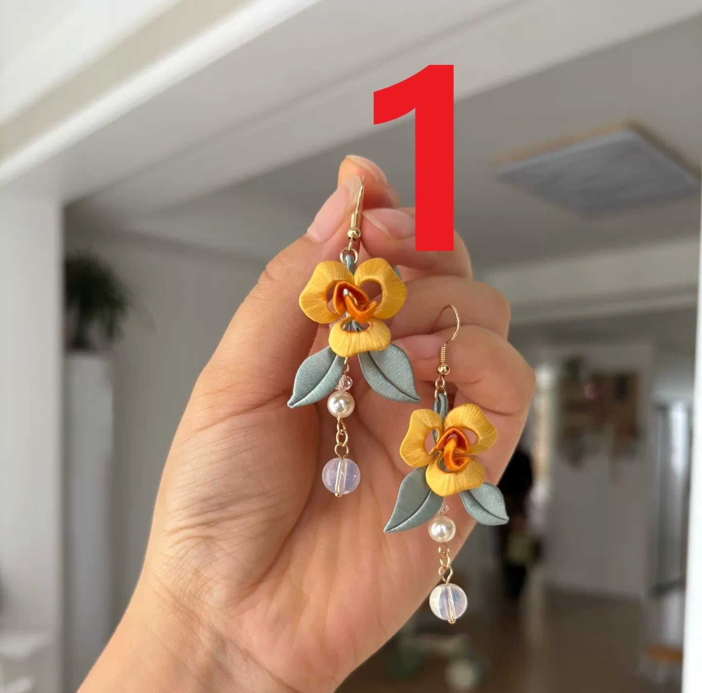PF213 - Yellow Rose Chanhua Earrings - Wholesale