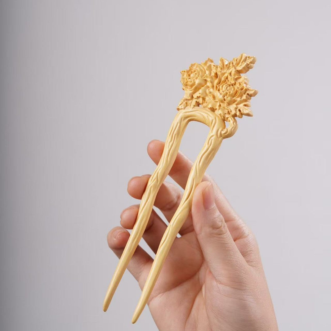 PF143 - Intricate Wooden Hair Sticks - Wholesale