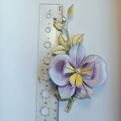 Handmade Thread-Wrapped Moth Orchid Brooch - Artisanal Chanhua Phalaenopsis Floral Pin