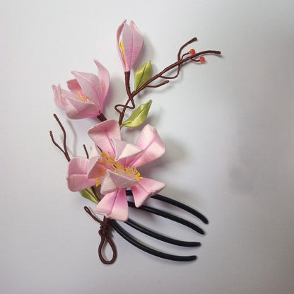 Magnolia Handmade Brooch - Silk Brooch(Chanhua)