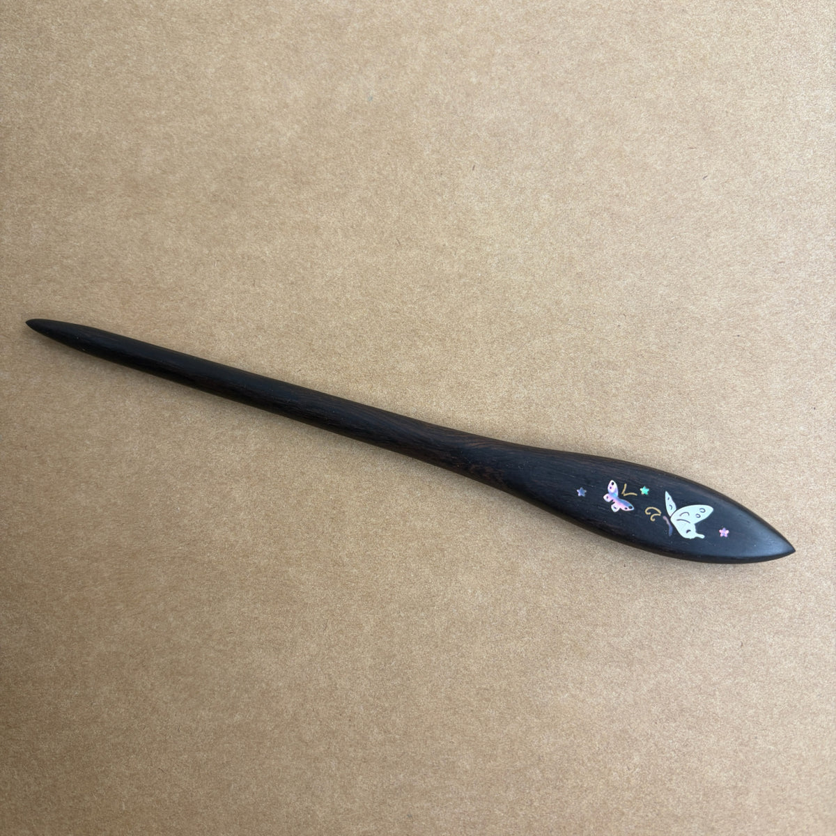 Handmade Mother-of-Pearl Inlay African Blackwood Hair Sticks | Natural Shell Inlay Hairpins