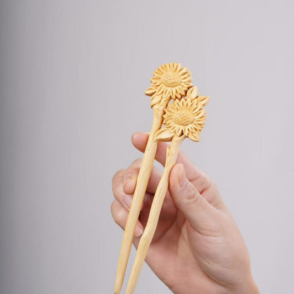 PF143 - Intricate Wooden Hair Sticks - Wholesale