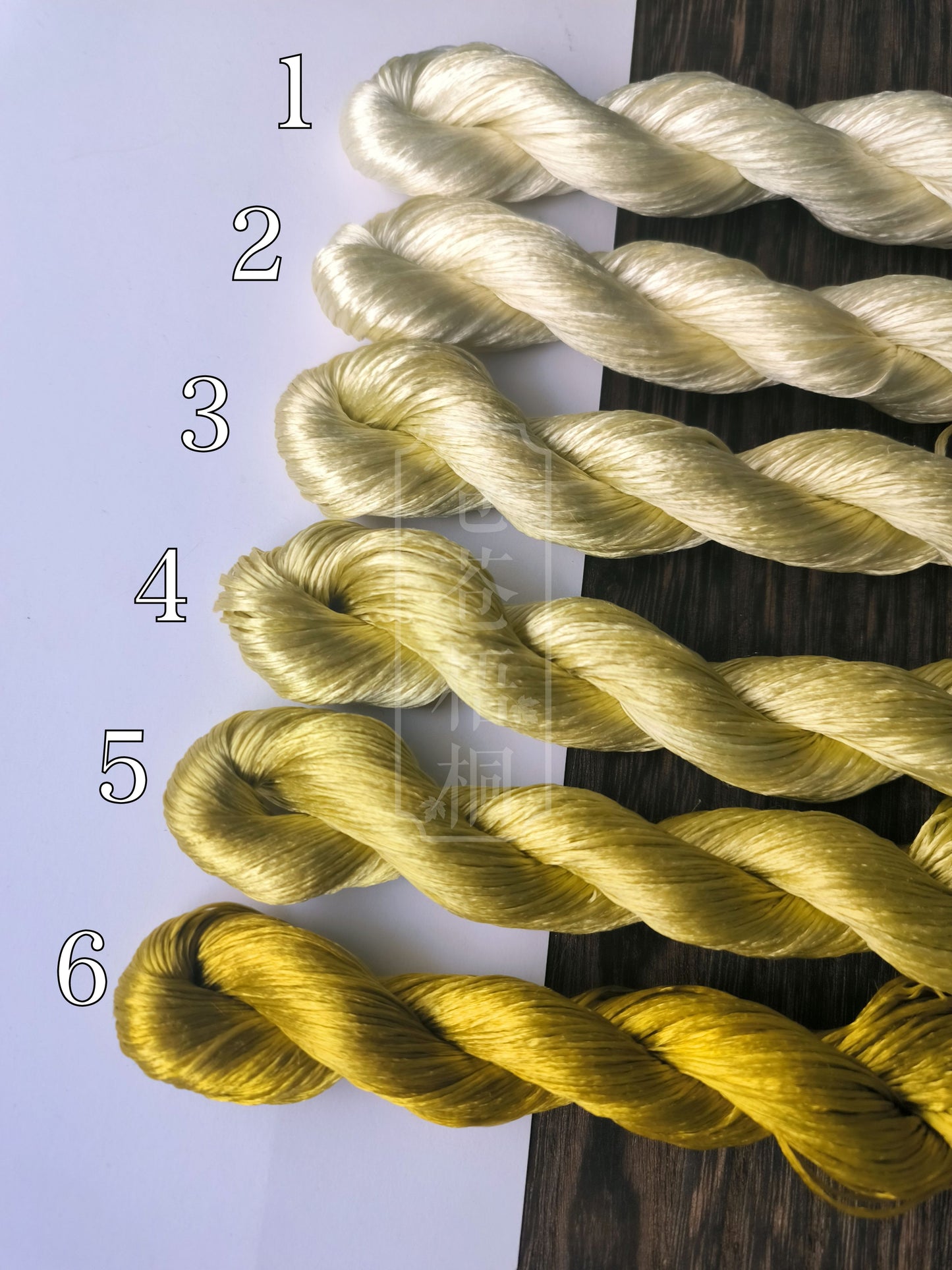 10g Suzhou Embroidery Thick Filament Slightly Twisted Mulberry Silk Thread(苍黄) - Hand-dyed Ronghua Threads