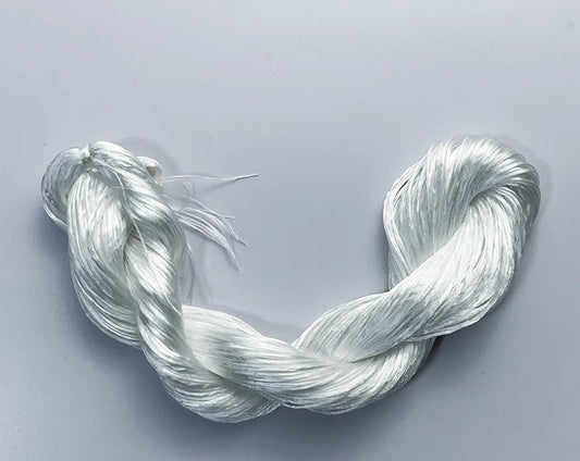 10g Suzhou Embroidery Thick Untwisted Mulberry Silk Thread(#White) - Ronghua Threads