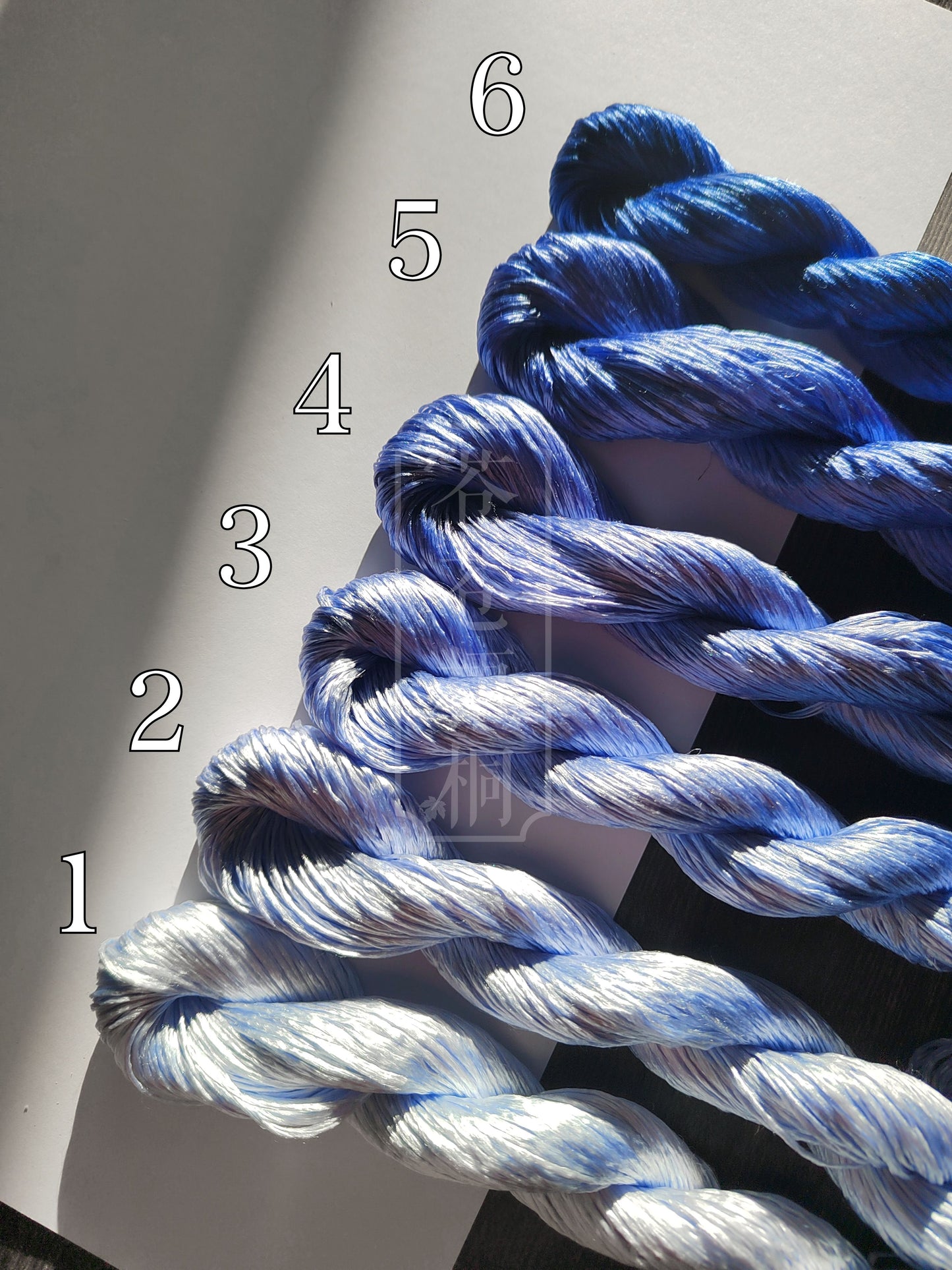 10g Suzhou Embroidery Thick Filament Slightly Twisted Mulberry Silk Thread(宝蓝) - Hand-dyed Ronghua Threads