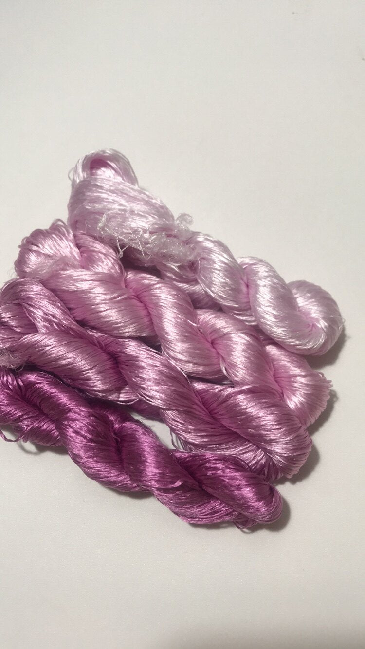 80m Suzhou Embroidery Untwisted Mulberry Silk Thread(#101紫   80m*4) - Ronghua Threads