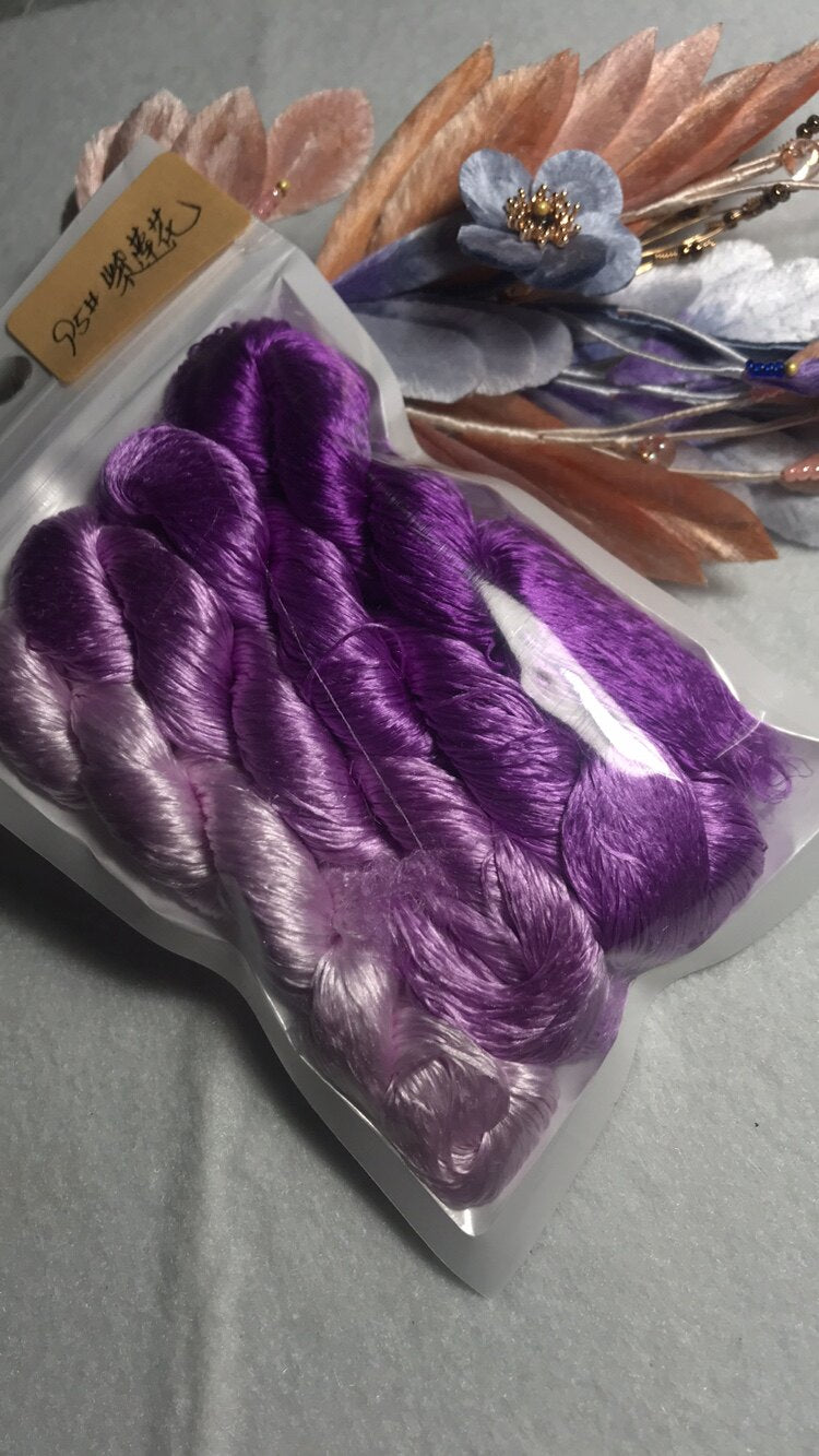 80m Suzhou Embroidery Untwisted Mulberry Silk Thread(#95紫莲花  80m*4) - Ronghua Threads