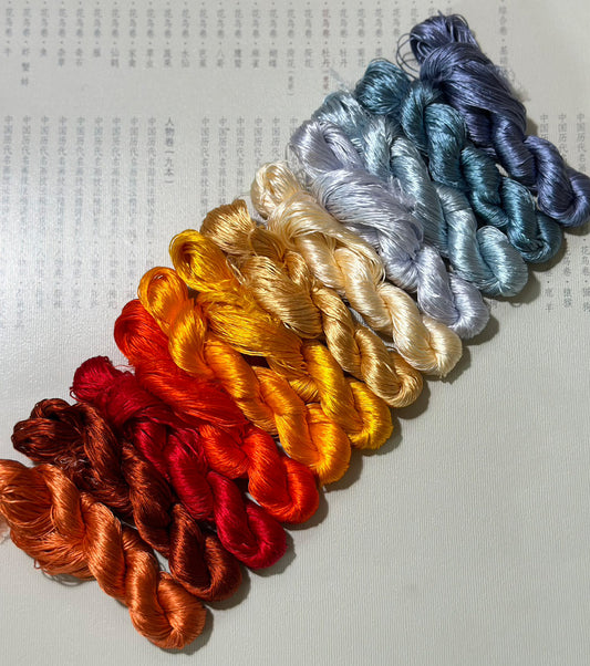 80m Filo di Seta di Gelso Non Ritorto per Ricamo Suzhou (#飞凤 80m*12) - Ronghua Threads