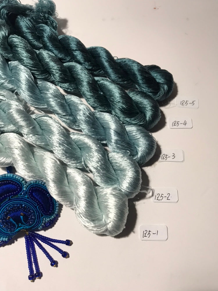 80m Suzhou Embroidery Untwisted Mulberry Silk Thread(#125 （1-5） 80m*5) - Ronghua Threads