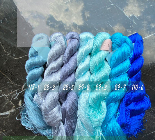 Filo di seta Monofilamento per ricamo Suzhou non ritorto da 400 m (set blu ghiaccio) - Ronghua Threads