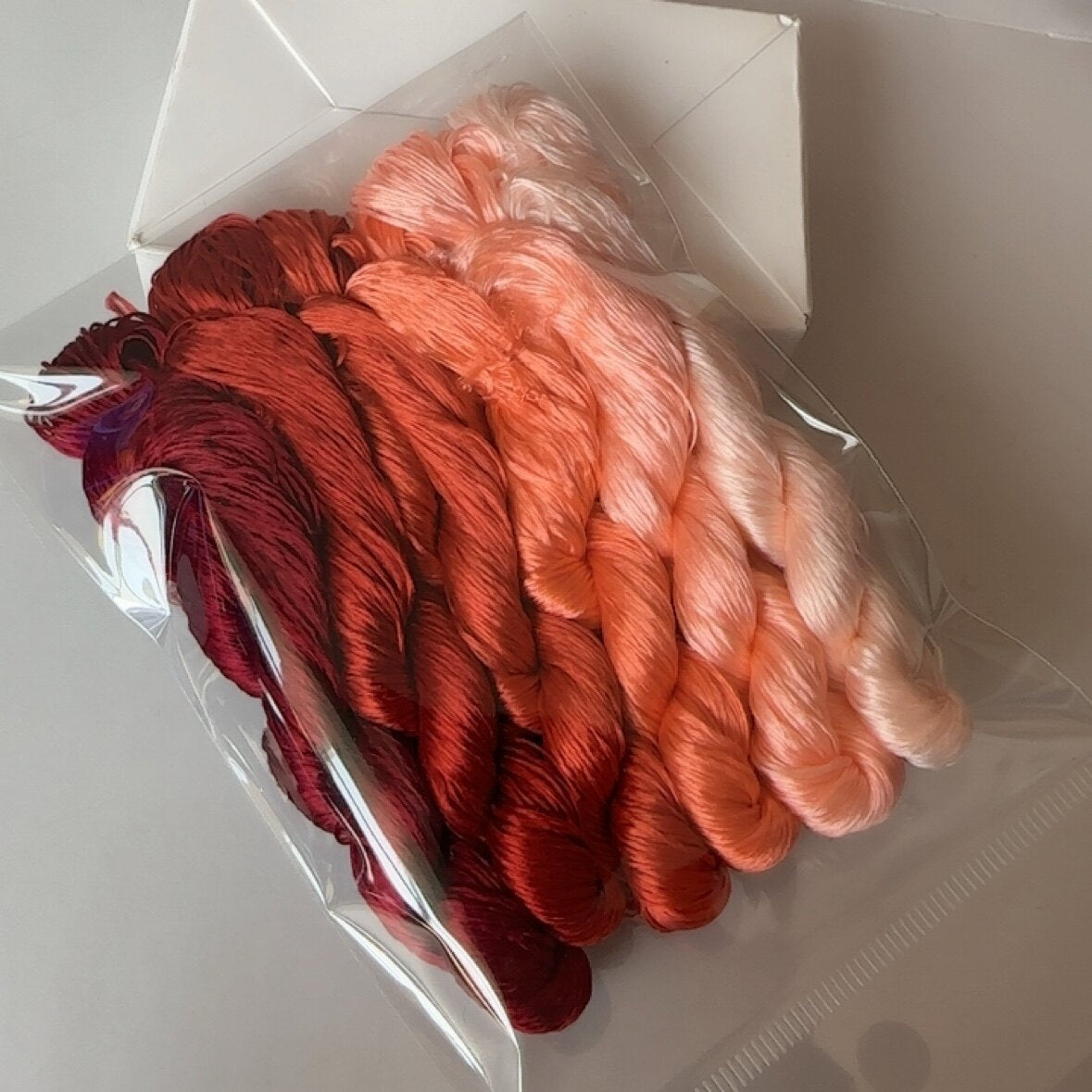 80m Suzhou Embroidery Untwisted Mulberry Silk Thread(#33宫墙红 80m*6) - Ronghua Threads
