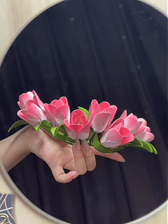 Handcrafted Velvet Tulip Flower Crown Headband - Elegant & Everyday Wear(Chanhua)