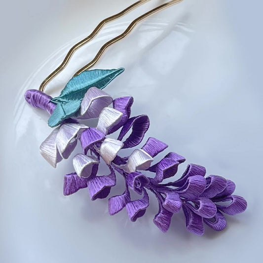 Wisteria Flower Hairpin Chanhua Materials Flowers DIY Kit - Include Detailed Video Tutorial