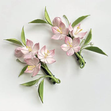 Fermaglio per capelli a fiore di pesco Chanhua Materiali Fiori Kit fai da te - Include video tutorial dettagliato