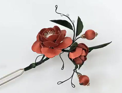Kit fai da te per forcine LuoyangFu Chanhua, con materiali e fiori - Include video tutorial dettagliato