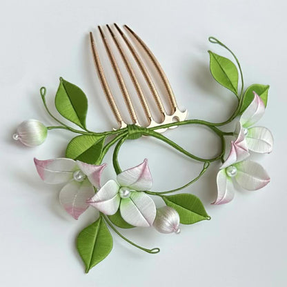 Triangle Plum Hairpin Chanhua Materials Flowers DIY Kit - Include Detailed Video Tutorial
