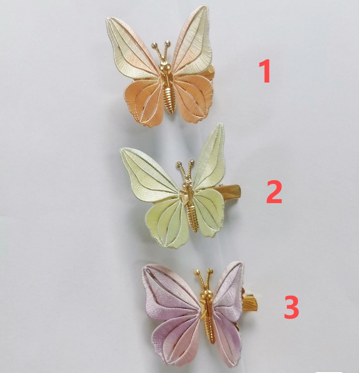 Pince à cheveux papillon faite main - Pince à cheveux en soie (Chanhua)