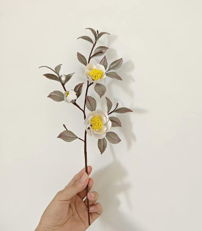 Présentoir sur mesure Branche de Camélia - Présentoir en soie (Chanhua)