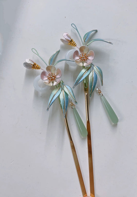 Fermaglio per capelli fatto a mano con fiore - Fermaglio per capelli in seta (Chanhua)