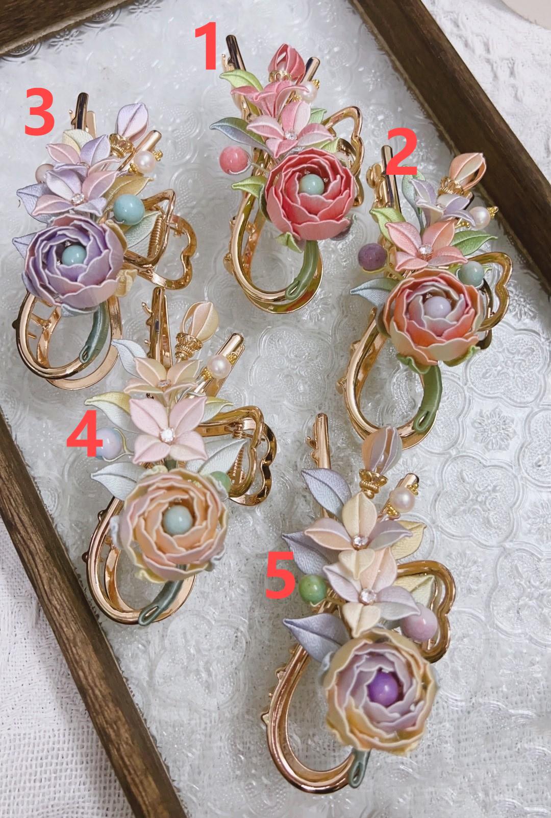 Fermaglio personalizzato Fiore - Fermaglio in seta (Chanhua)