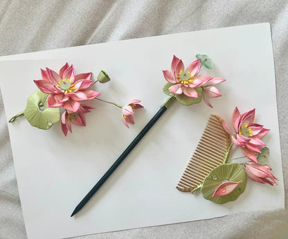 Lotus Bespoke Hairclip - Silk Hairclip(Chanhua)