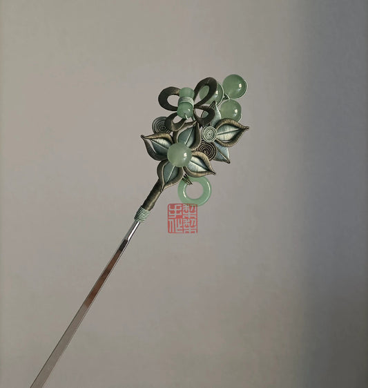 Forcina su misura verde - Forcina di seta (Chanhua)