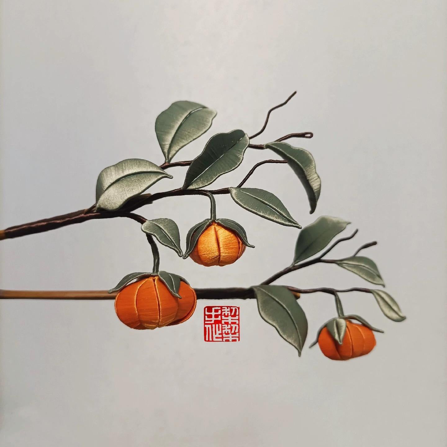 Épingle à cheveux personnalisée Kaki - Épingle à cheveux en soie (Chanhua)