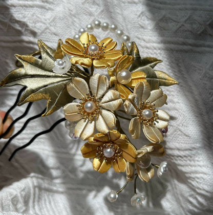 Épingle à cheveux sur mesure Daisy - Épingle à cheveux en soie (Chanhua)