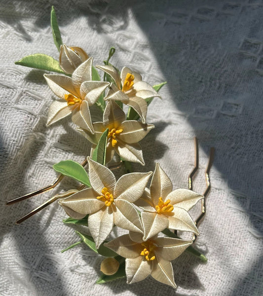 Forcina per capelli personalizzata con fiori - Forcina in seta (Chanhua)