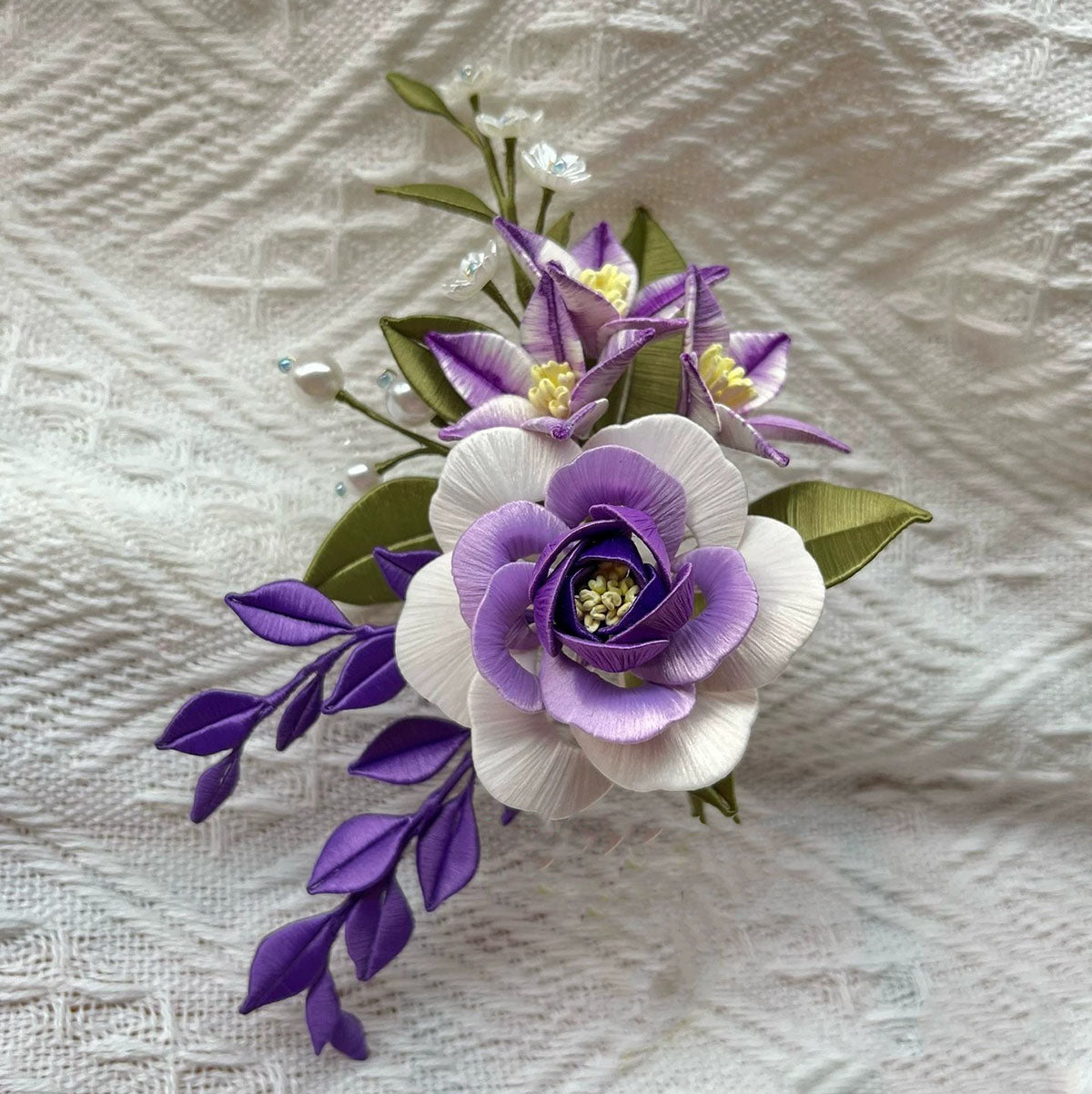 Épingle à cheveux sur mesure violette - Épingle à cheveux en soie (Chanhua)