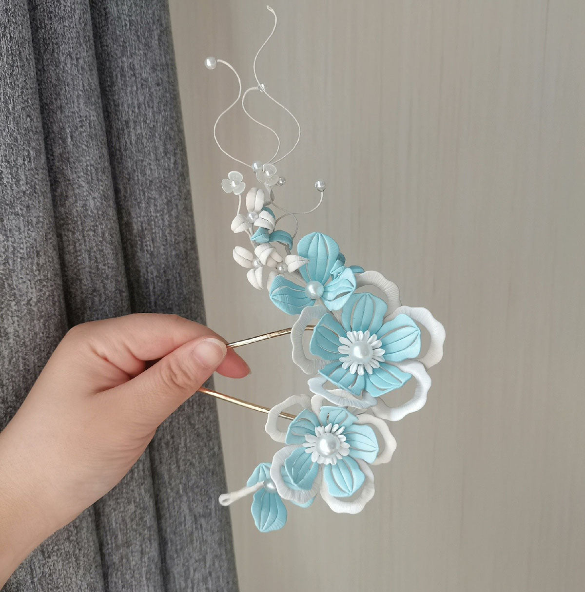 Épingle à cheveux florale sur mesure - Épingle à cheveux en soie (Chanhua)