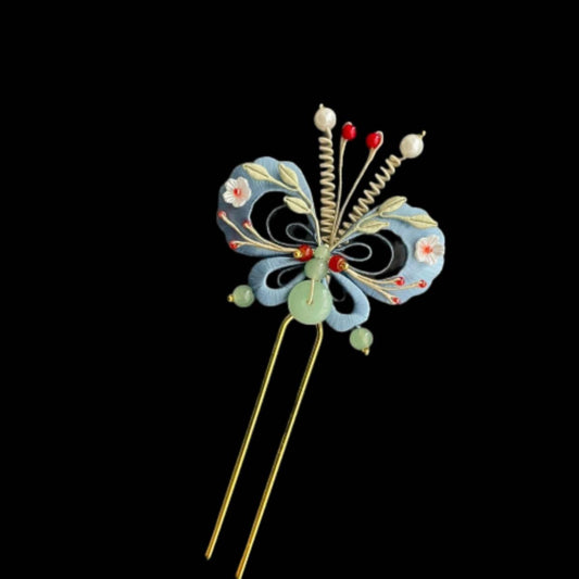 Fermaglio per Capelli Su Misura a Farfalla - Fermaglio per Capelli in Seta (Chanhua)