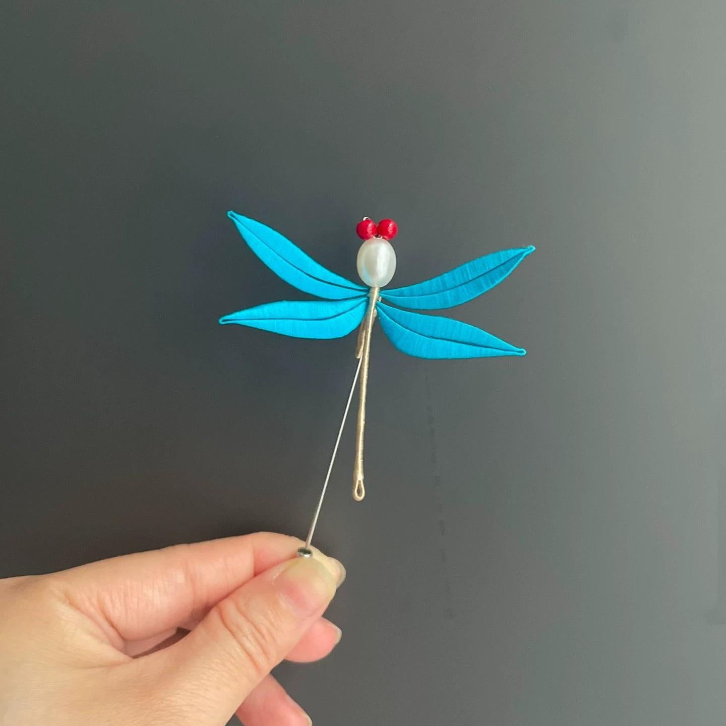 Broche Libellule faite à la main - Broche en soie (Chanhua)