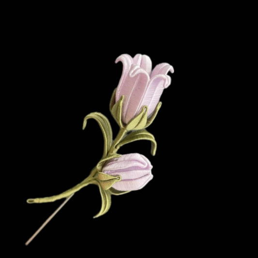 Spilla Artigianale Campanula - Spilla di Seta (Chanhua)