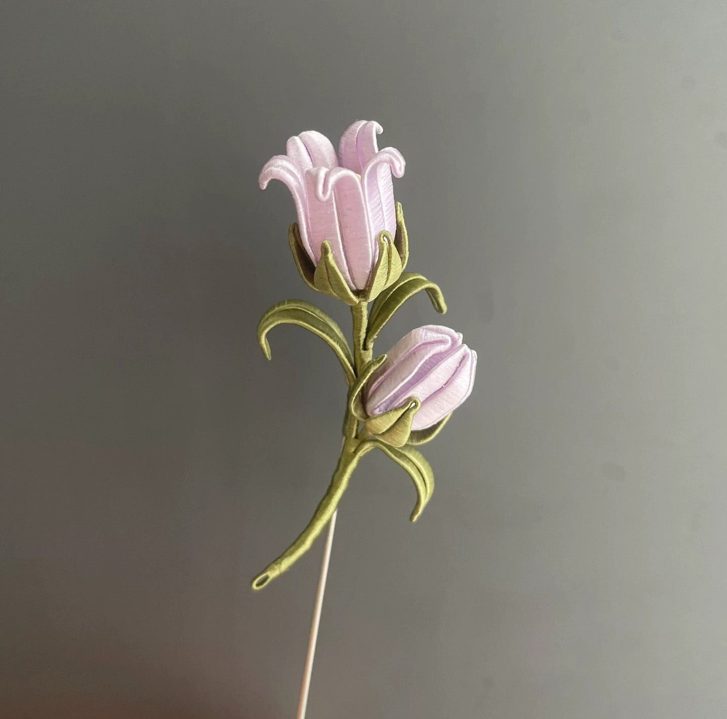 Spilla Artigianale Campanula - Spilla di Seta (Chanhua)