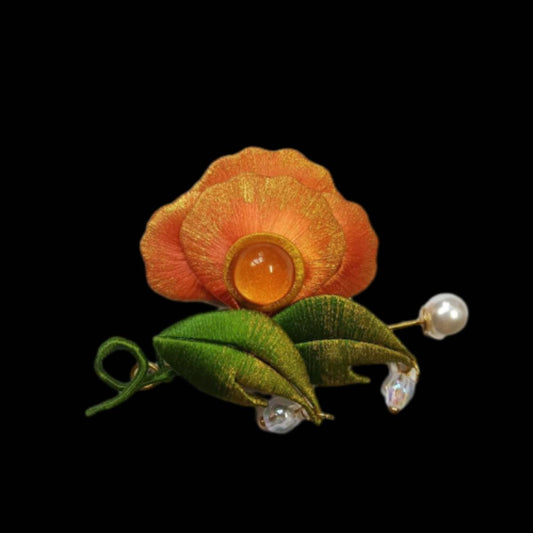 Spilla fiore fatta a mano - Spilla di seta (Chanhua)
