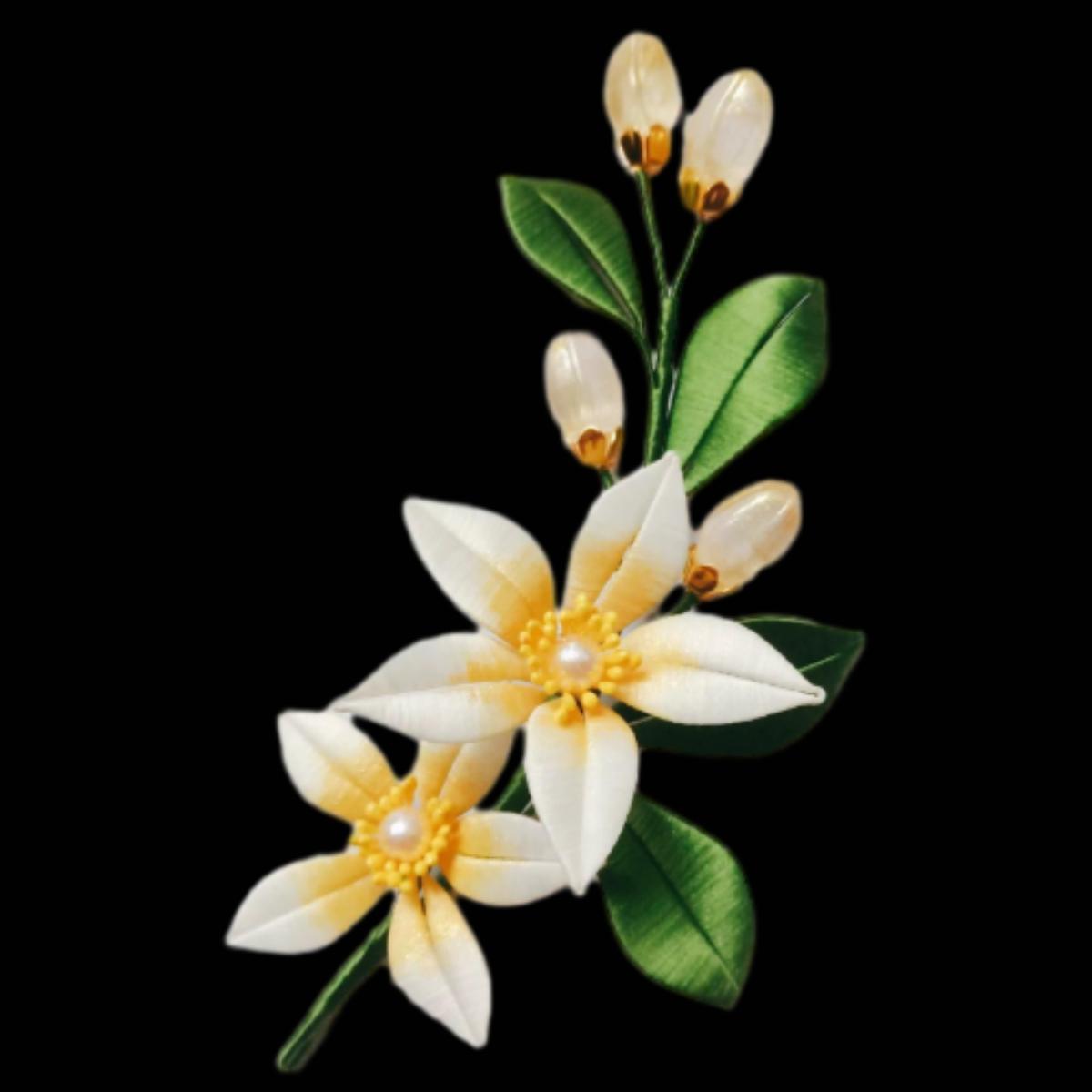 Broche fleur sur mesure - Broche en soie (Chanhua)