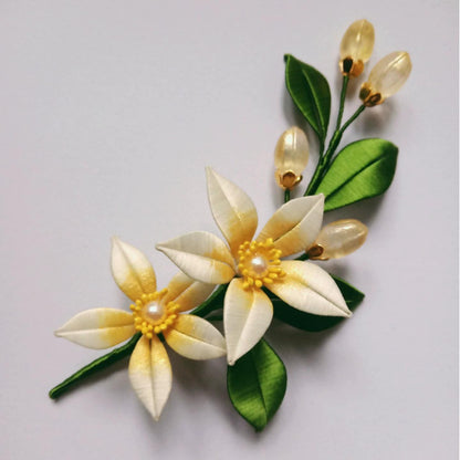 Broche fleur sur mesure - Broche en soie (Chanhua)