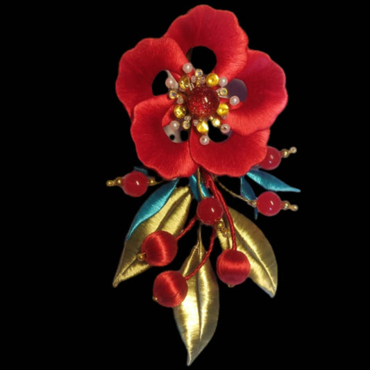 Spilla Su Misura a Forma di Fiore - Spilla di Seta (Chanhua)