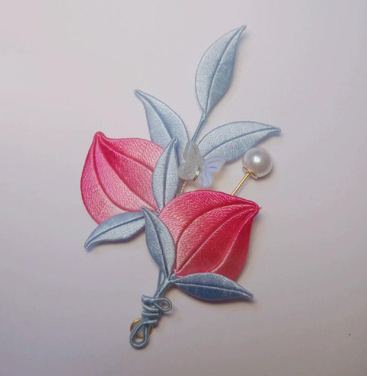 Peach Handmade Brooch - Silk Brooch(Chanhua)