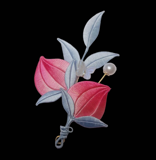 Peach Handmade Brooch - Silk Brooch(Chanhua)