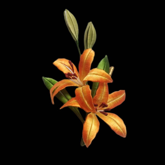 Spilla Fatta a Mano Daylily - Spilla di Seta(Chanhua)