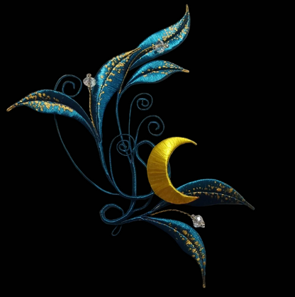 Moon Handmade Brooch - Silk Brooch(Chanhua)